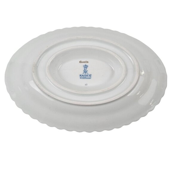 Kaiser W Germany Carolin Porcelain Gravy Boat Attached Underplate Pink Floral - Picture 7 of 10